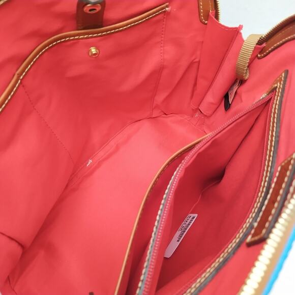 Dooney & Bourke Blue Pebbled Leather Double Handles Zipper Satchel Bag - NWT - Picture 11 of 16